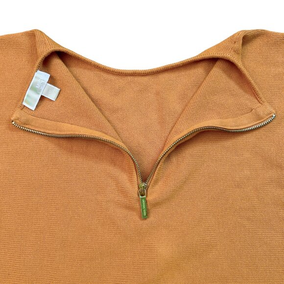 Michael Kors Mustard Yellow Knit Tunic Sweater 3/4 Sleeve Zipper Detail – Medium - Picture 11 of 16